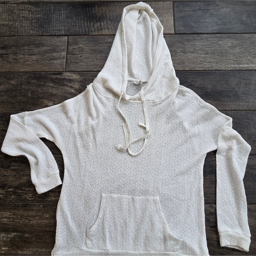 #482 Essentials By Full Tilt Cream Hooded Sweater
